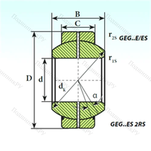 Подшипник скольжения сферический GEG 90 ES