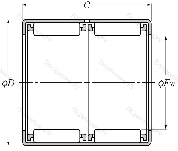 Игольчатый подшипник HK 3038 ZW