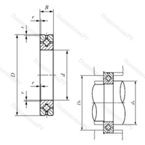 Подшипник роликовый упорно-радиальный с четырехточечным контактом CRBH 10020 A
