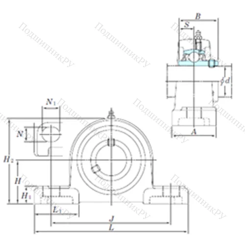 Подшипниковый узел шариковый радиальный UCP 328SC