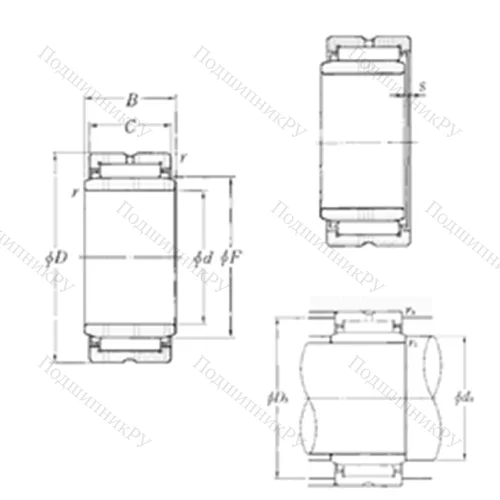 Подшипник игольчатый радиальный MR 283720+MI-222820
