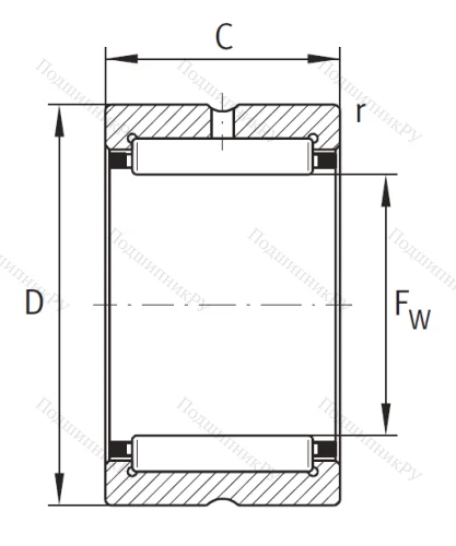 Игольчатый подшипник NK 60/35 XL от производителя  INA