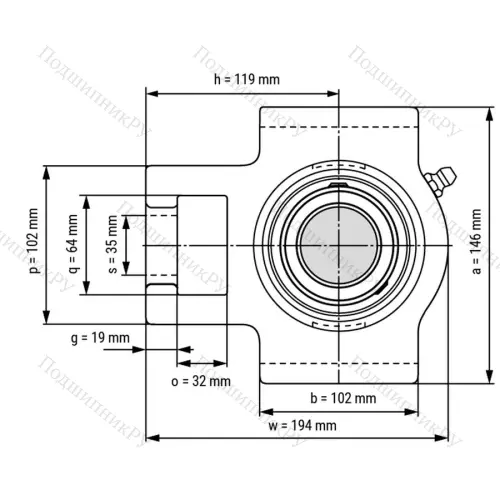 Подшипниковый узел UCT 319 - Вал: 95 мм