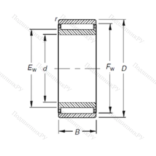 Подшипник игольчатый радиальный NAO 10X 26X 12