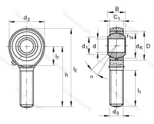 Шарнирная головка с наружной левой резьбой GAKL 20 PB в Симферополе