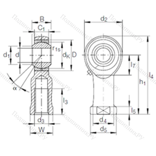 Подшипник скольжения сферический GIKFR 6 PB