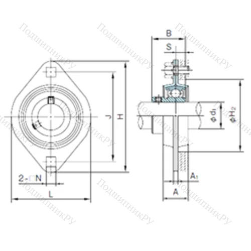 Подшипниковый узел шариковый радиальный BPFL 6