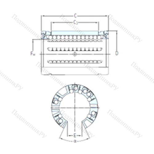 Подшипник шариковый линейный LBCT 25 A-2LS