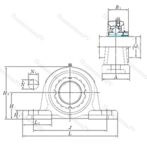 Подшипниковый узел шариковый радиальный UKP 311