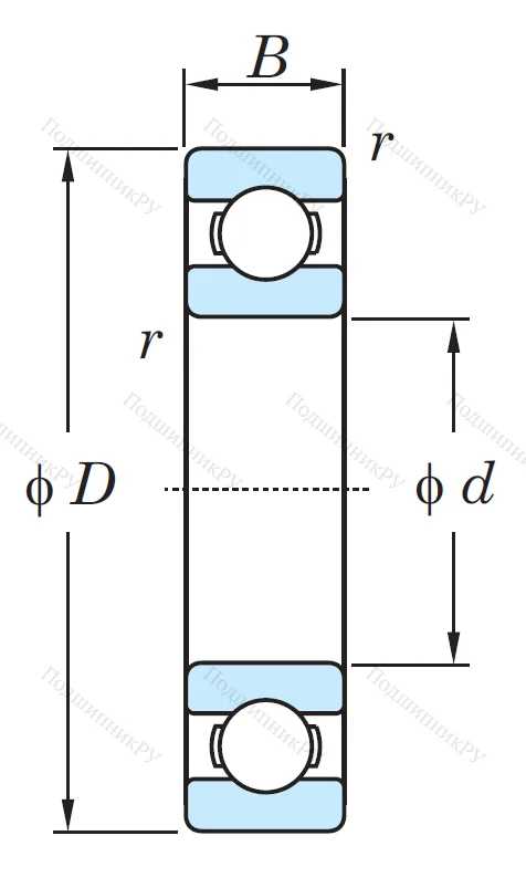 Однорядный шариковый подшипник 6209 C 3