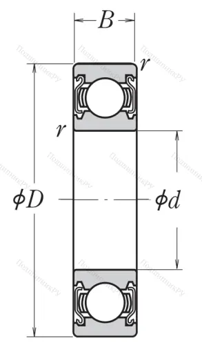 Однорядный шариковый подшипник 6303 ZZ CM
