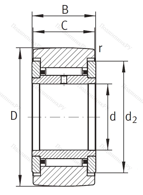 Игольчатый подшипник NATR 17