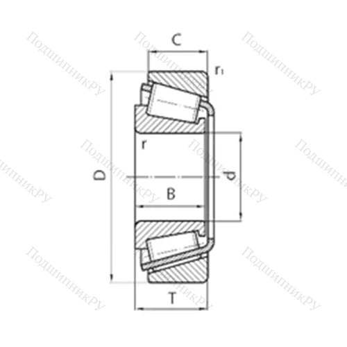 Подшипник роликовый радиально-упорный 30306D