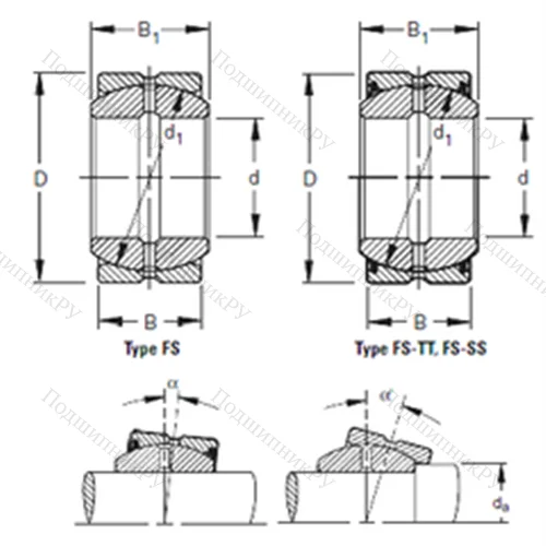 Подшипник скольжения сферический 120FS 180