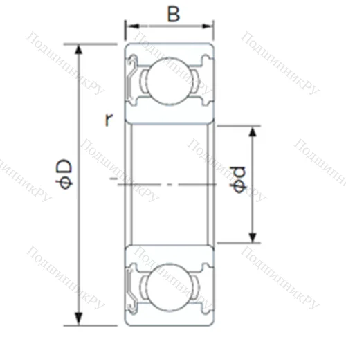 Подшипник шариковый радиальный 6820Z