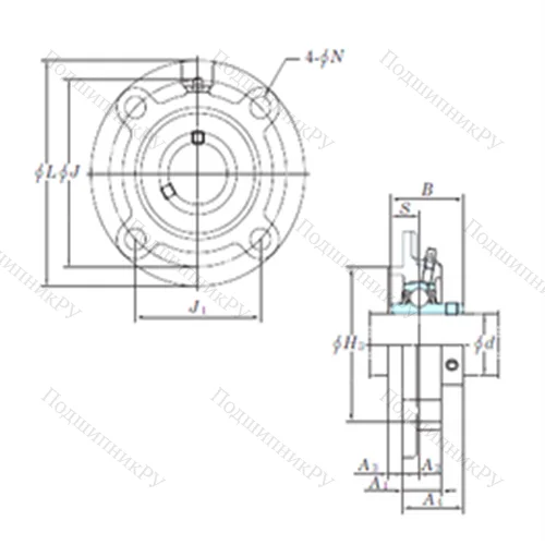 Подшипниковый узел шариковый радиальный UCFC 208-25