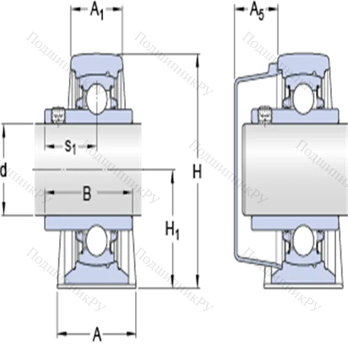 Стационарные подшипниковые узлы типа Y (литой корпус, крепление стопорными винтами) SY 1. TDW