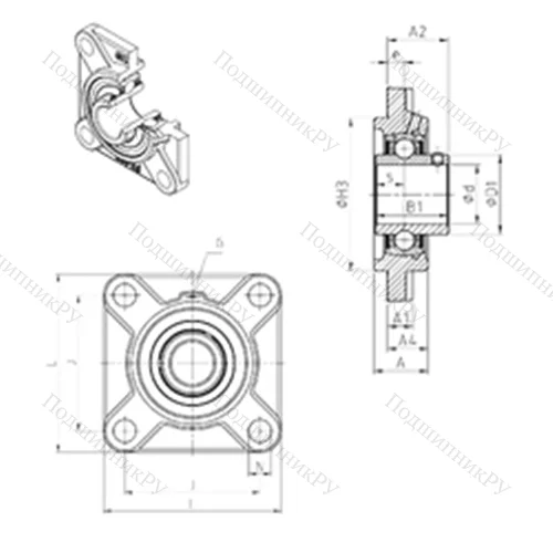 Подшипниковый узел шариковый радиальный UCFS 320