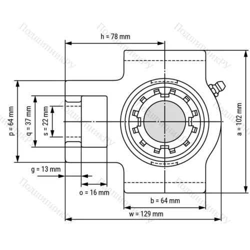 Подшипниковый узел UKT 207+H 2307 - Вал: 30 мм