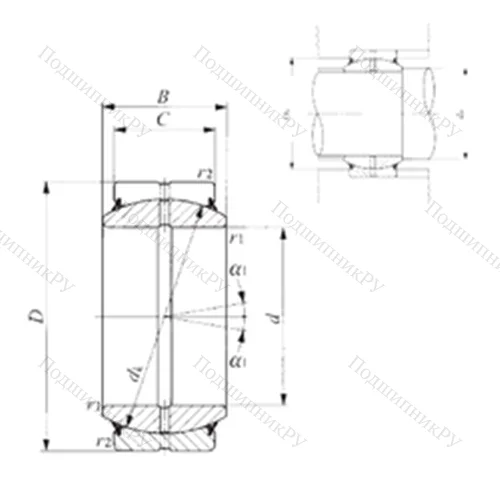 Подшипник скольжения сферический GE 120ES-2RS