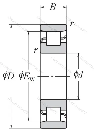 Роликовый цилиндрический подшипник N 210 W C 3 от производителя  NSK