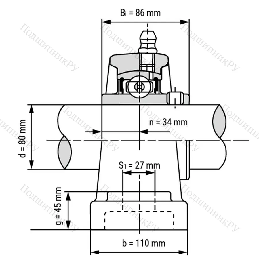 Подшипниковый узел UCP 316 - Вал: 80 мм