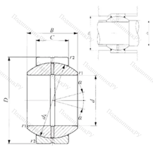 Подшипник скольжения сферический GE 110GS