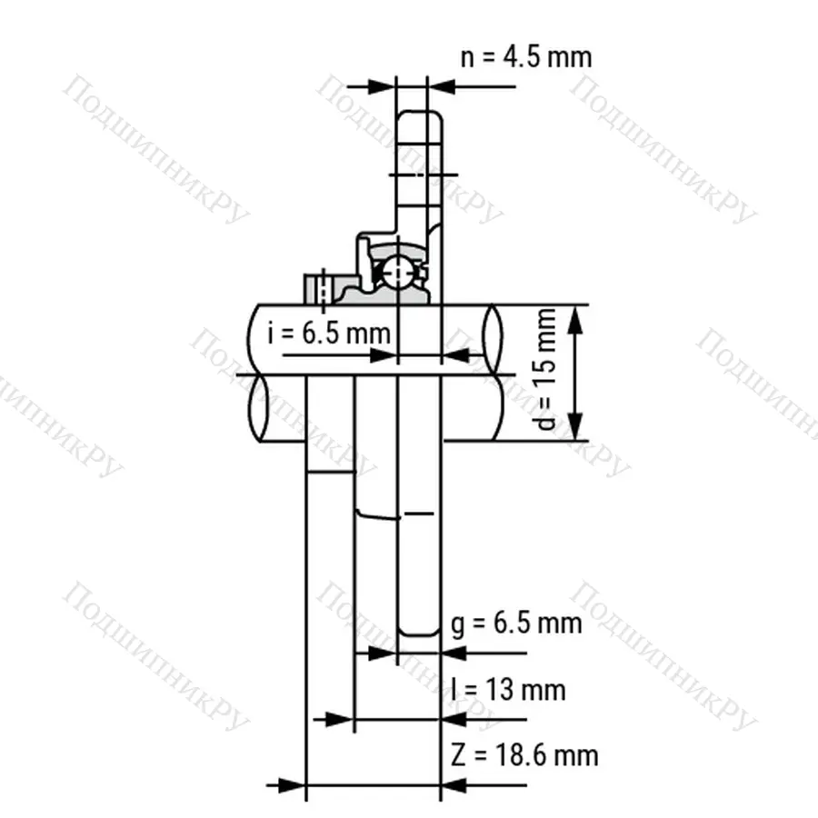 Подшипниковый узел KFL 002-ST - Вал: 15 мм