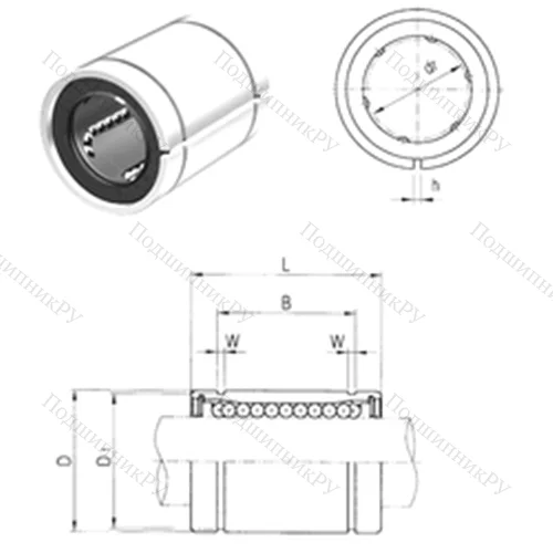 Подшипник шариковый линейный LM 8SUUAJ