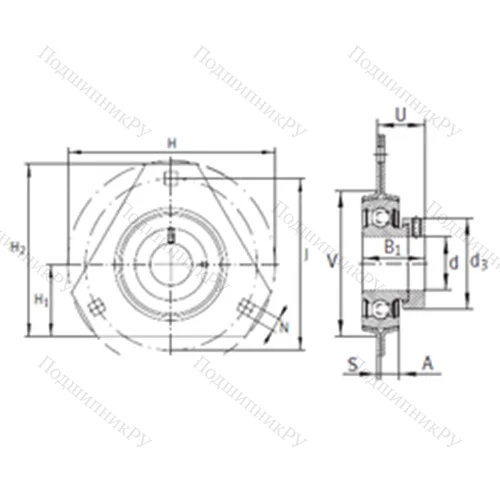 Подшипниковый узел шариковый радиальный RALTR 20