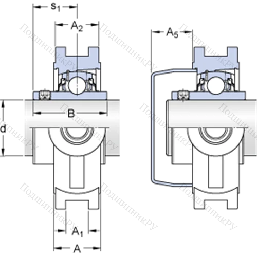 Натяжные подшипниковые узлы типа Y (литой корпус, крепление стопорными винтами) TUWK 1.15/16 LTA
