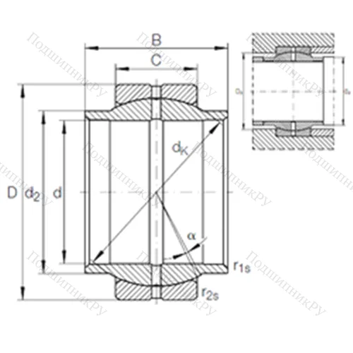 Подшипник скольжения сферический GE 125 LO