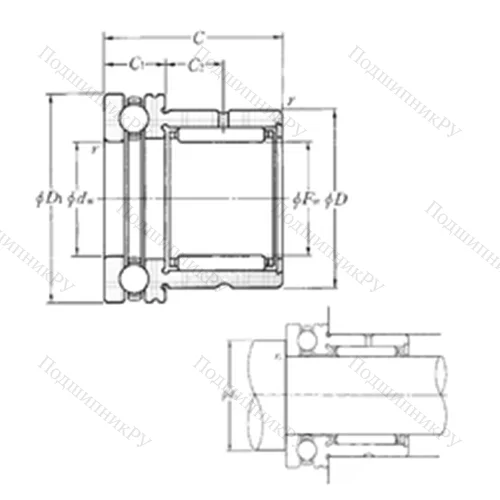 Подшипник комбинированный NKX 17T 2