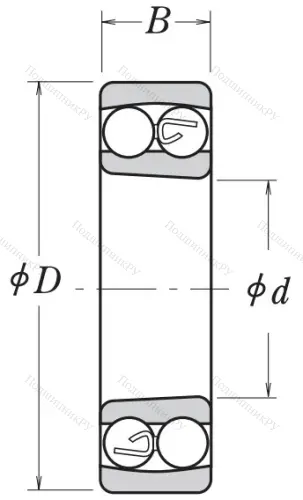 Двухрядный шариковый подшипник 1311 K от производителя  NSK
