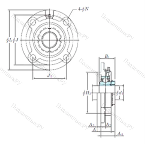 Подшипниковый узел шариковый радиальный UKFC 213 от производителя  KOYO