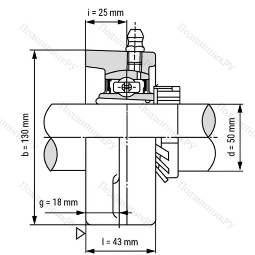 Подшипниковый узел UKFL 211+H 2311 - Вал: 50 мм