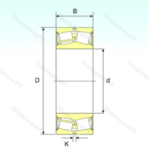 Подшипник роликовый радиальный самоцентрирующийся 22212-2RS