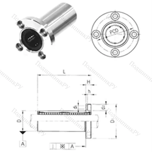 Подшипник шариковый линейный LMF 12L
