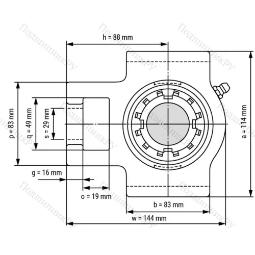 Подшипниковый узел UKT 208 - Вал: 35 мм