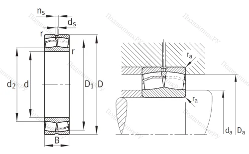 Сферический роликовый подшипник 22210 E 1 XL