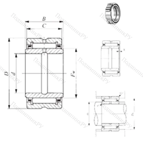 Подшипник игольчатый радиальный BRI 264116