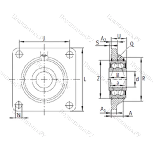 Подшипниковый узел шариковый радиальный PCCJ 40