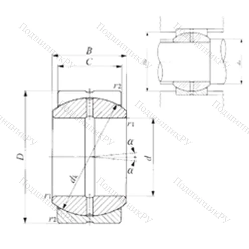 Подшипник скольжения сферический SB 110A