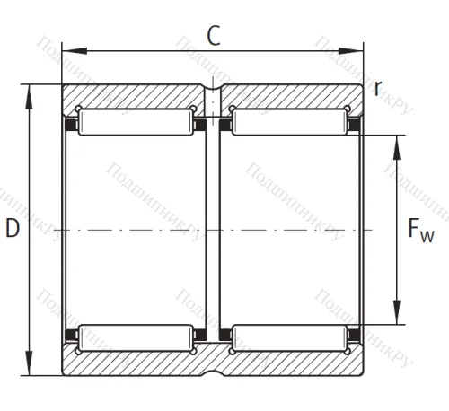 Игольчатый подшипник RNA 6908 ZW XL