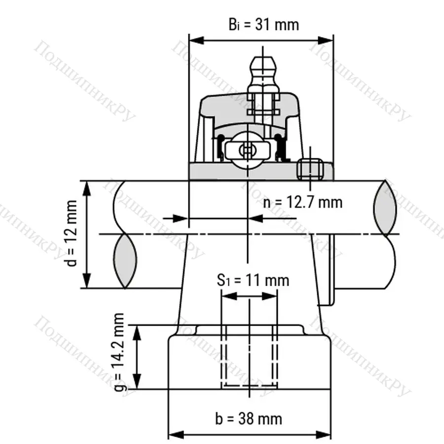 Подшипниковый узел SSUCPPL 201 - Вал: 12 мм