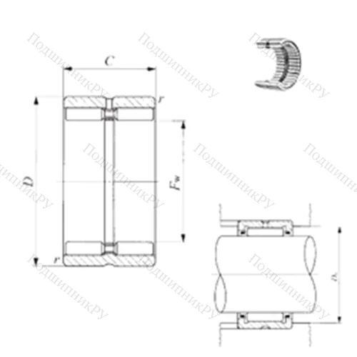 Подшипник игольчатый радиальный GTR 14017860