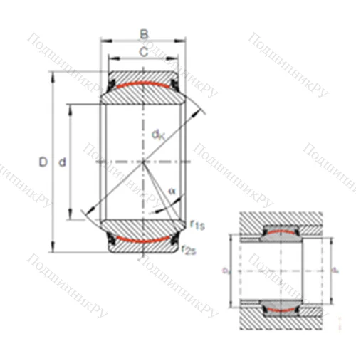 Подшипник скольжения сферический GE 80 UK-2RS