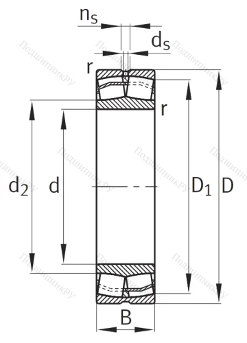 Сферический роликовый подшипник с конической посадкой на вал 22224 E 1 XL K C 3