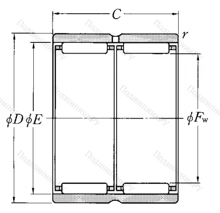Игольчатый подшипник RNAO 60X 78X 40 ZW от производителя  NTN