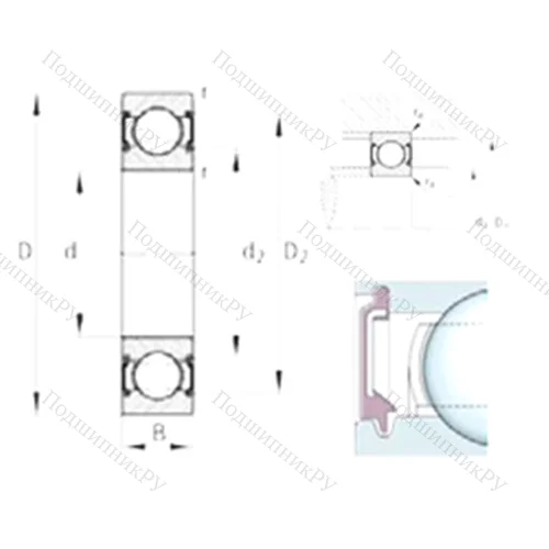 Подшипник шариковый радиальный 6204-C-2BRS
